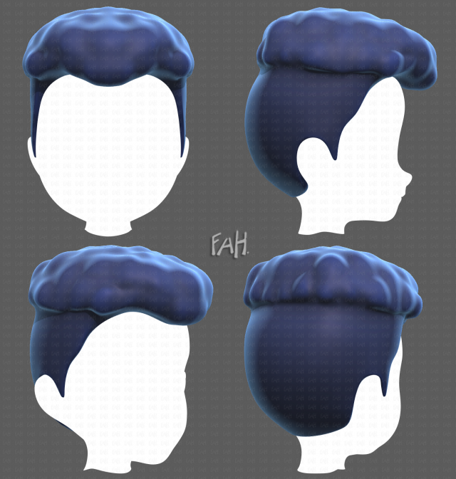 Base Hair for Boy V14 Modèle 3D .c4d .max .obj .3ds .fbx .stl .blend 