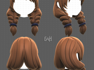 Base Hair for girl V15 Modelo 3D