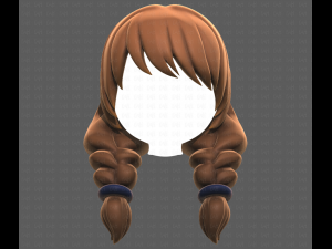 Base Hair for girl V15 3D 모델