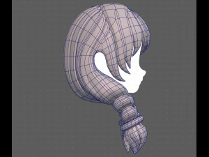 Base Hair for girl V15 3D Model