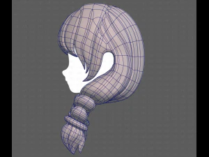 Base Hair for girl V15 3D Model