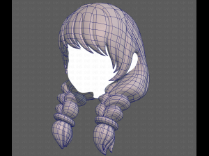 Base Hair for girl V15 3D 모델