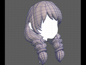 Base Hair for girl V15 3D 모델