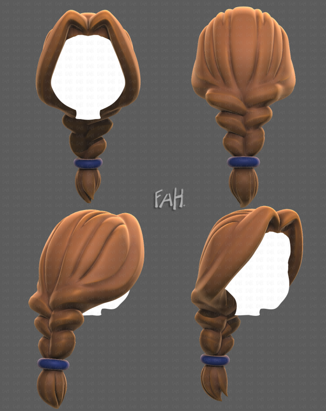 Base Hair for girl V16 3D मॉडल .c4d .max .obj .3ds .fbx .stl .blend 