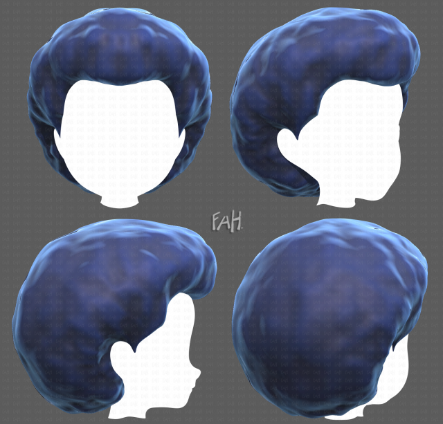 Base Hair for Boy V15 Model 3D .c4d .max .obj .3ds .fbx .stl .blend 