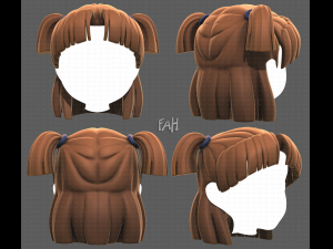 Base Hair for girl V17 3D Model