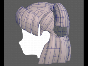 Base Hair for girl V17 Modelo 3D