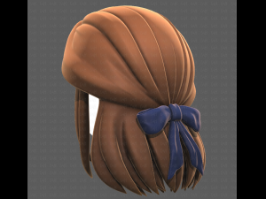 Base Hair for girl V18 3D Model