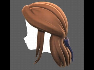 Base Hair for girl V18 3D Model