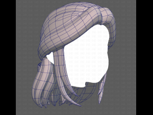 Base Hair for girl V18 3D Model