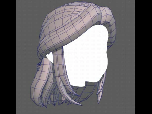 Base Hair for girl V18 3D Model