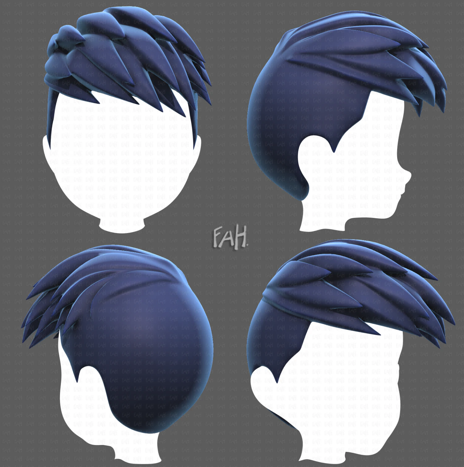 Base Hair for Boy V17 3D Model .c4d .max .obj .3ds .fbx .stl .blend