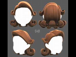 Base Hair for girl V20 3D Model