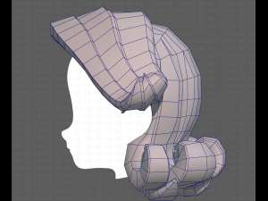 Base Hair for girl V20 3D Model
