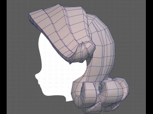 Base Hair for girl V20 3D Model