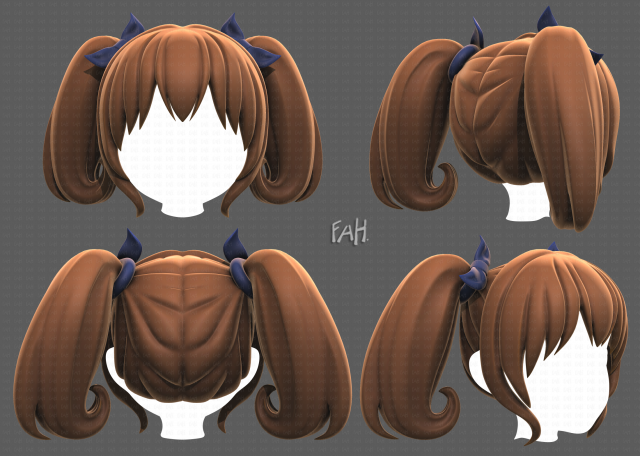 Base Hair for girl V21 Modèle 3D .c4d .max .obj .3ds .fbx .stl .blend 
