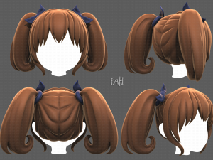 Base Hair for girl V21 3Dモデル