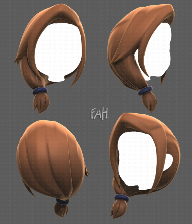 Base Hair for girl V22 3Dモデル .c4d .max .obj .3ds .fbx .stl .blend 