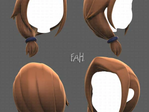 Base Hair for girl V22 3D Model