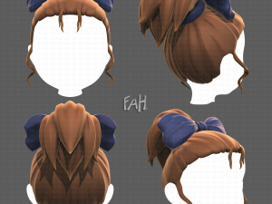 Female Ponytail Hair V28355 - 3D Model by nickianimations