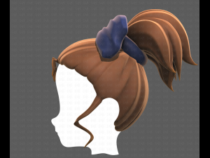 Base Hair for girl V23 3D Модель