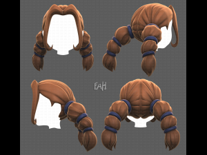 Base Hair for girl V24 Model 3D