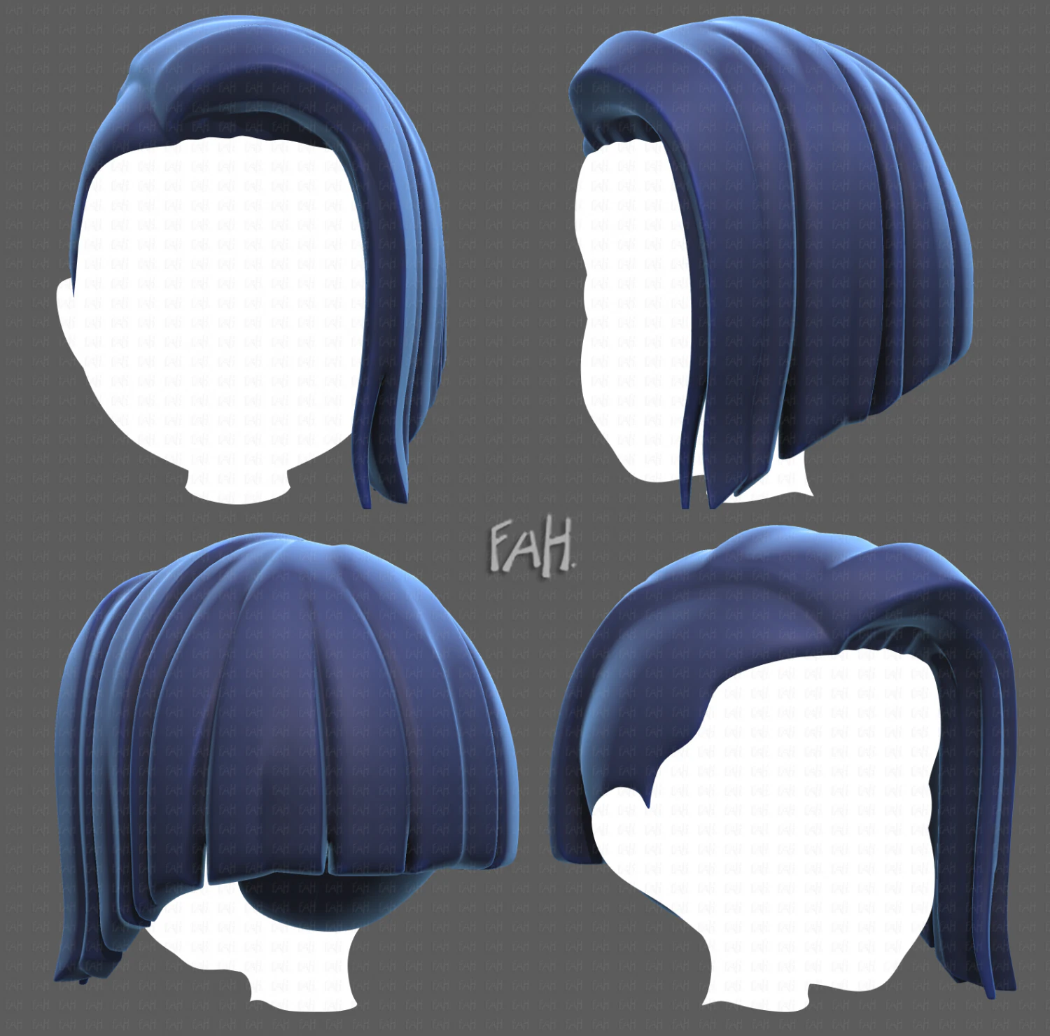 Base Hair for Boy V24 3D Model .c4d .max .obj .3ds .fbx .stl .blend 