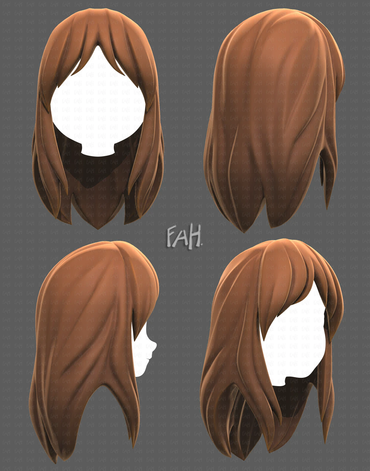 Base Hair for girl V25 3D Model .c4d .max .obj .3ds .fbx .stl .blend 