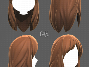 Base Hair for girl V25 3D Model