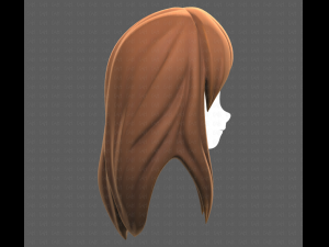 Base Hair for girl V25 3D 模型