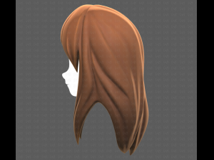 Base Hair for girl V25 3D 模型