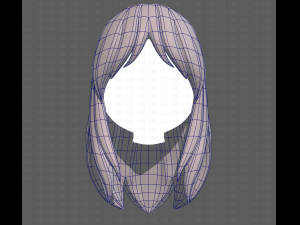 Base Hair for girl V25 3D 模型