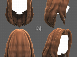 Base Hair for girl V26 Model 3D