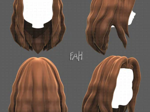 लड़कियों के लिए बेस हेयर V26 3D मॉडल