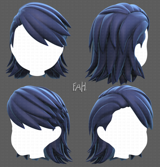 Base Hair for Boy V26 Model 3D .c4d .max .obj .3ds .fbx .stl .blend