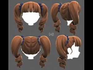 База для волос для девочки V27 3D Модель