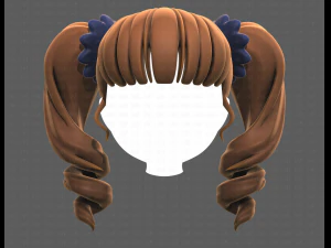 Base Hair for girl V27 3D Model