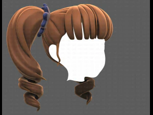 Base Hair for girl V27 3D Model