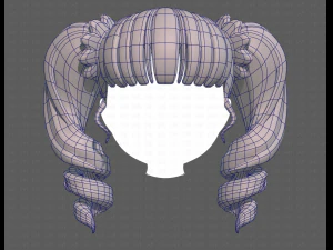Base Hair for girl V27 3D Model