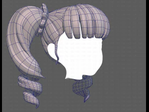 Base Hair for girl V27 3D Model