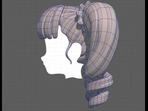 Base Hair for girl V27 3D Model