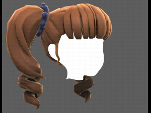Base Hair for girl V27 3D Model
