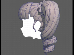Base Hair for girl V27 3D Model