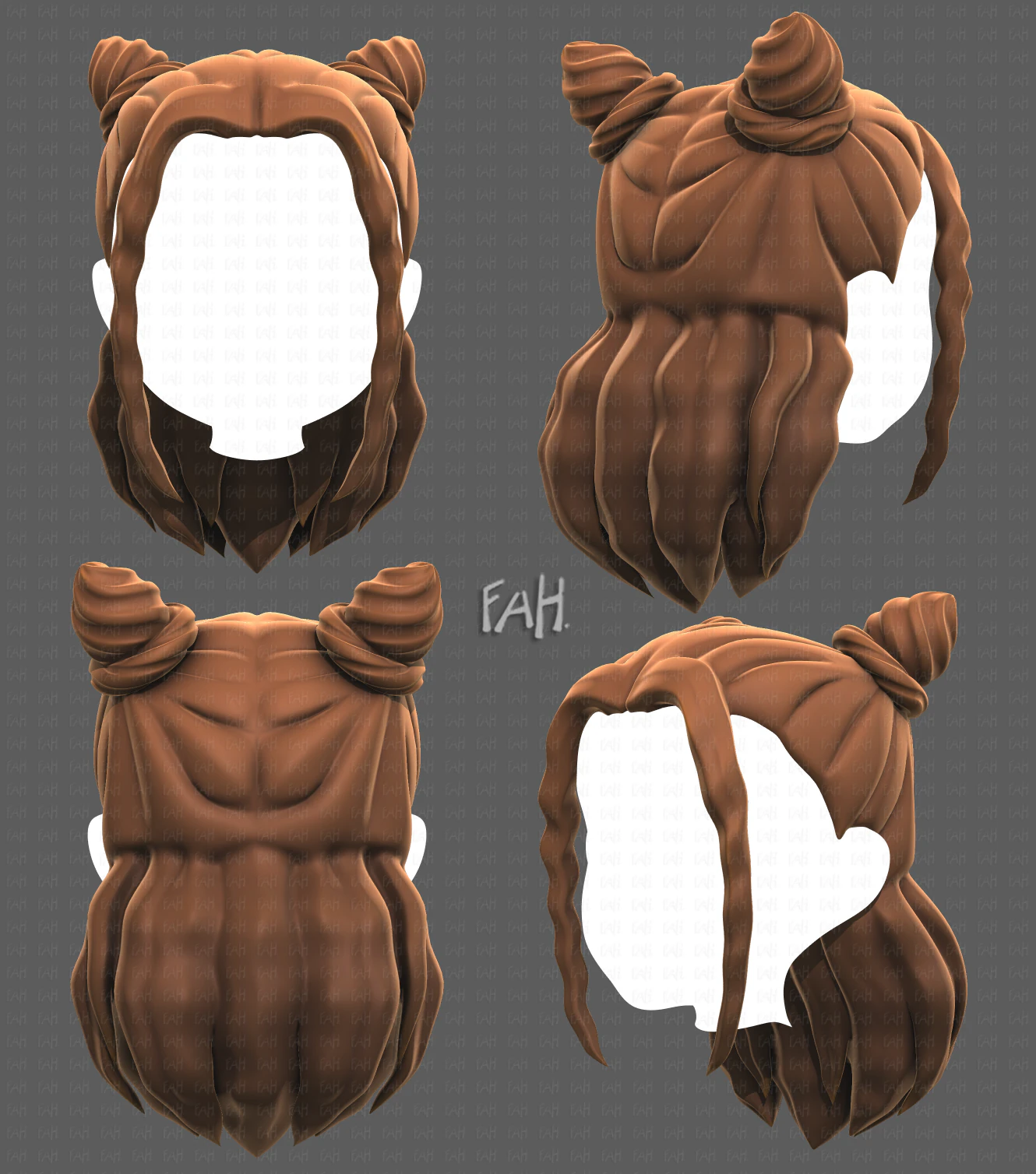 Base Hair for girl V28 3D Model .c4d .max .obj .3ds .fbx .stl .blend