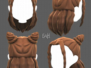 Base Hair for girl V28 3D Model