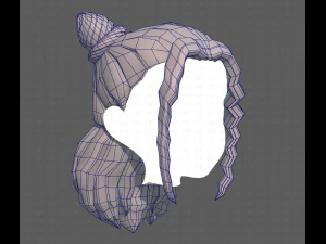 Base Hair for girl V28 3D Model