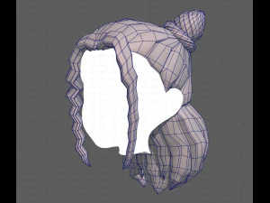 Base Hair for girl V28 3D Model