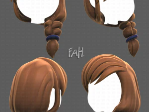 Base Hair for girl V30 3D Model