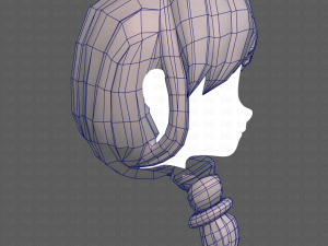 Base Hair for girl V30 3D Model