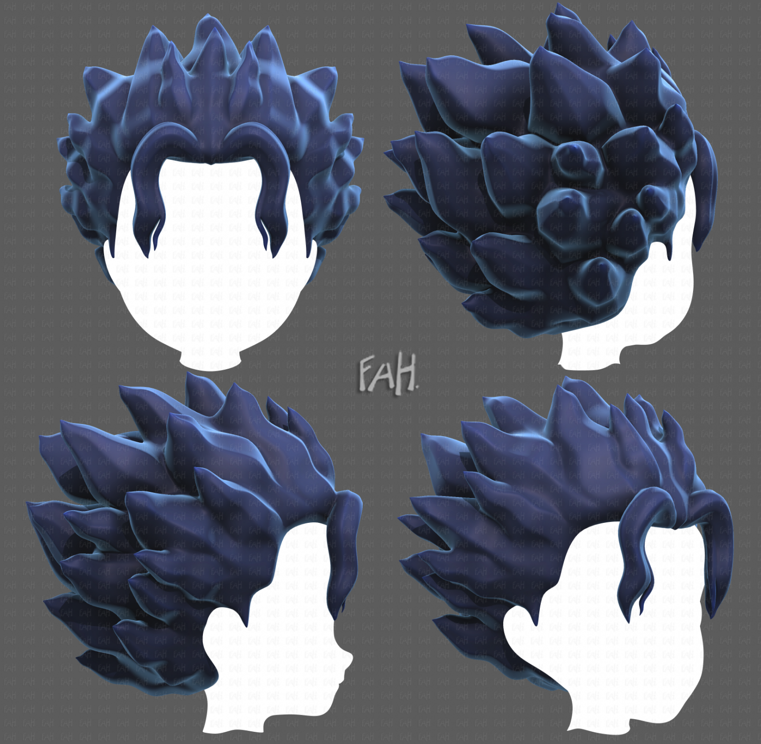 The Textures Resource - Full Texture View - Roblox - Blue Scene Hair